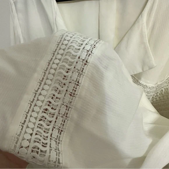 Chico's White Lace Detail Blouse - Picture 8 of 12
